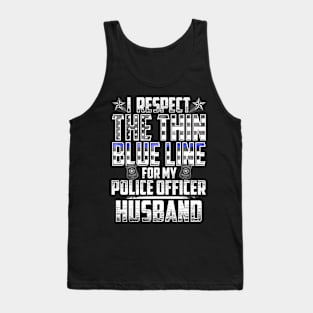 Husband Police Officer Thin Blue Line Tank Top